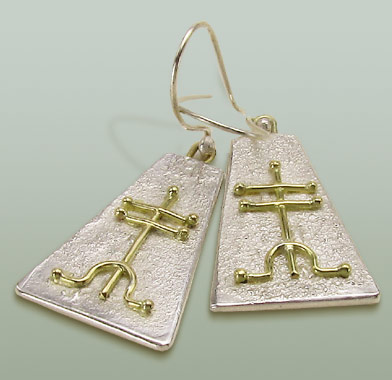 Sterling silver earrings with alchemy motif